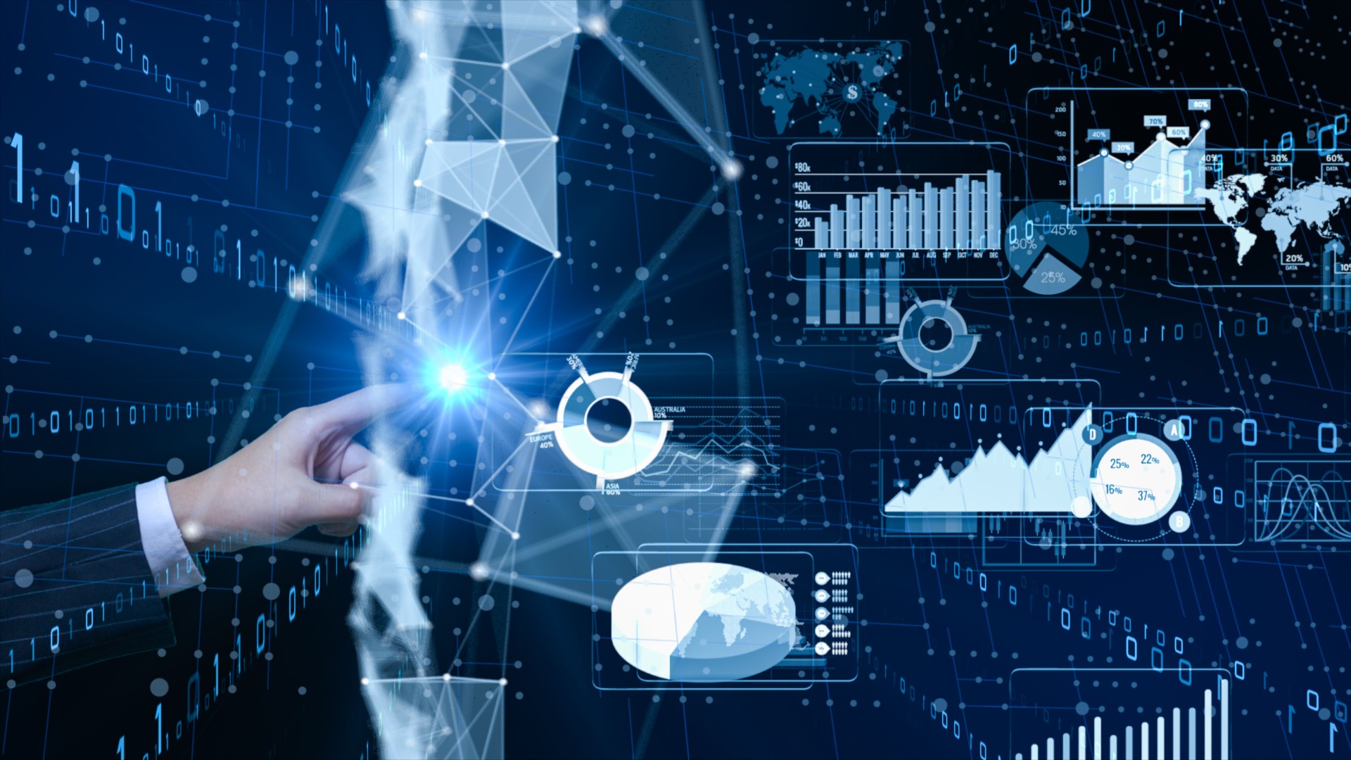 Tecnologia 5G e AI, concetto di rete di comunicazione globale.